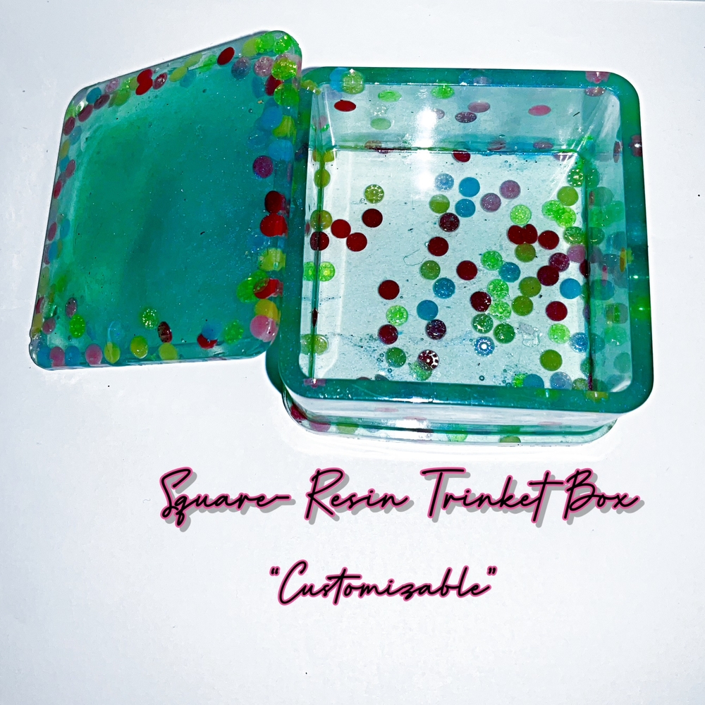 Colorful Square Resin Trinket Box